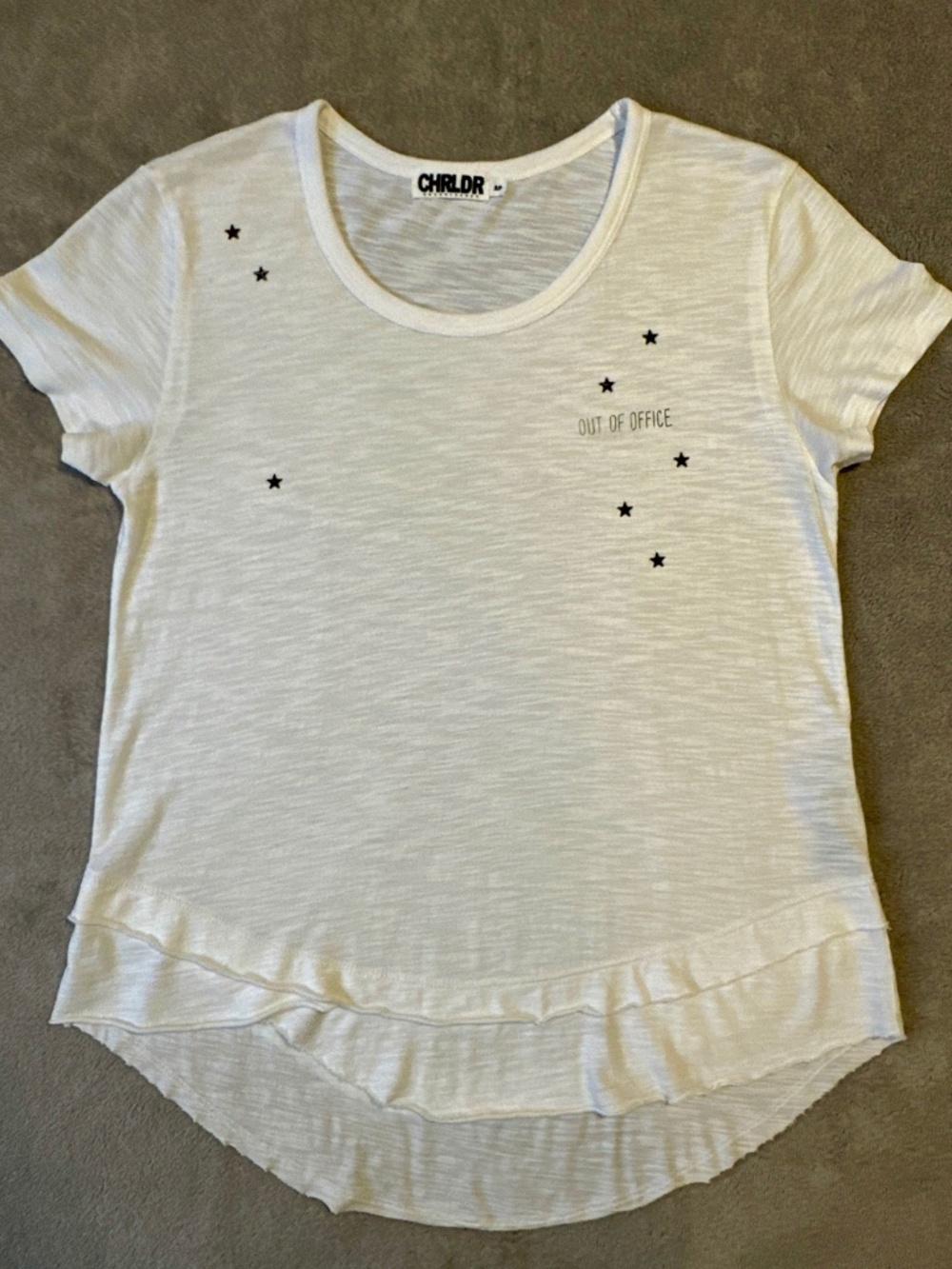 CHRLDR Stellar Perfect Tee - Out Of Office - Women's Small - White Star Studded